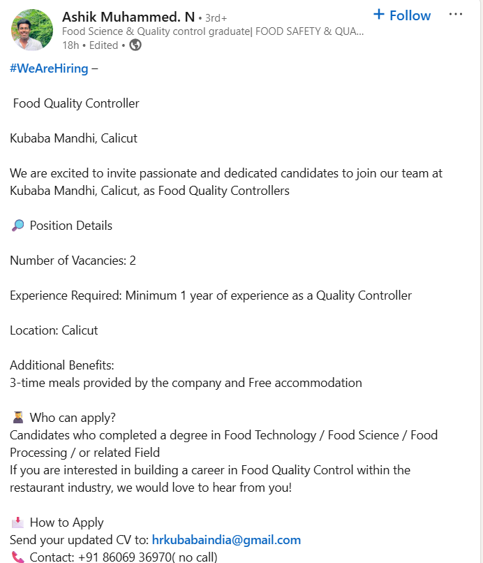Food Quality Controller - FoodTechSafety